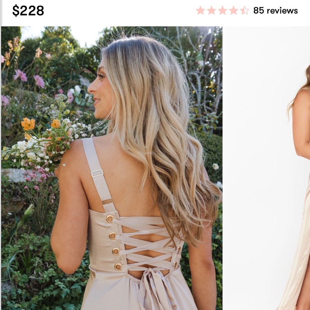 Champagne color dress for wedding. Size 2. No longer need and can’t return.